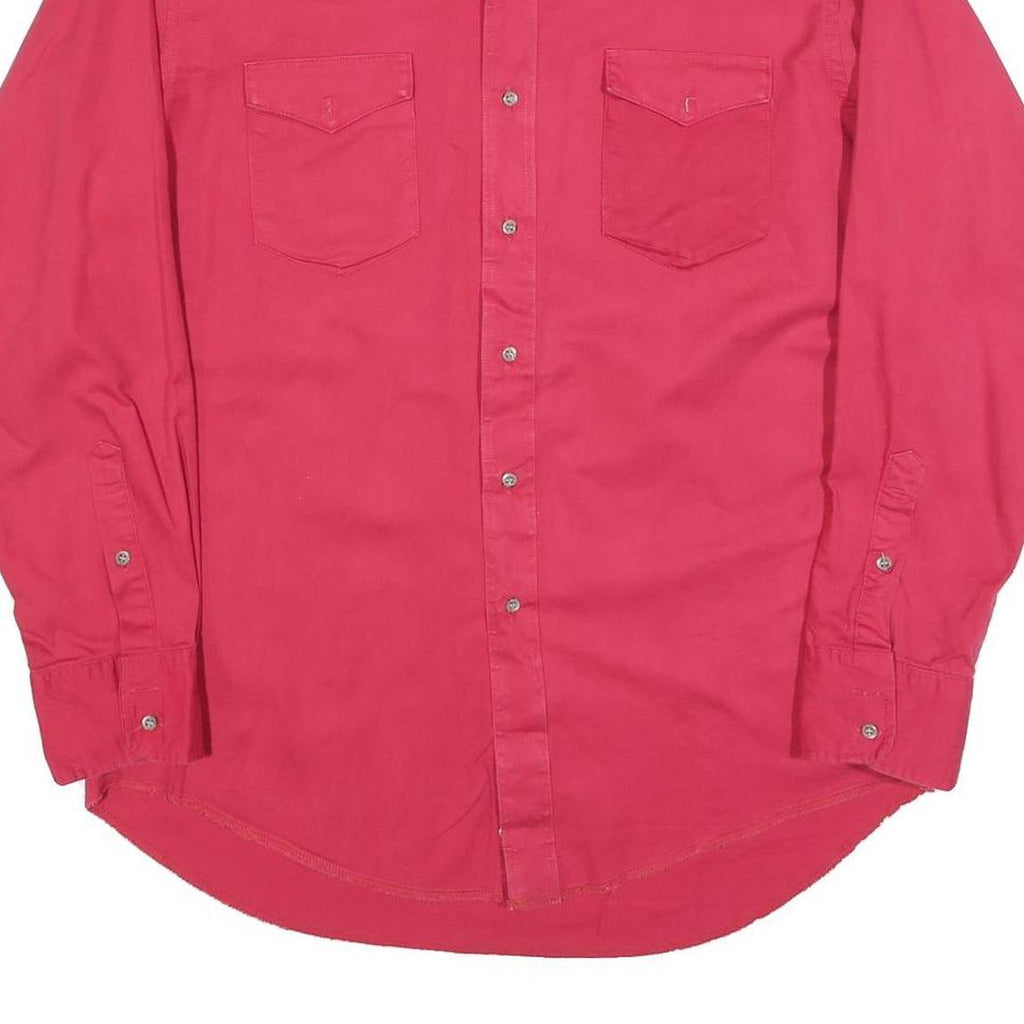 WRANGLER Mens Red Long Sleeve Shirt L Cotton Blend Casual Wear