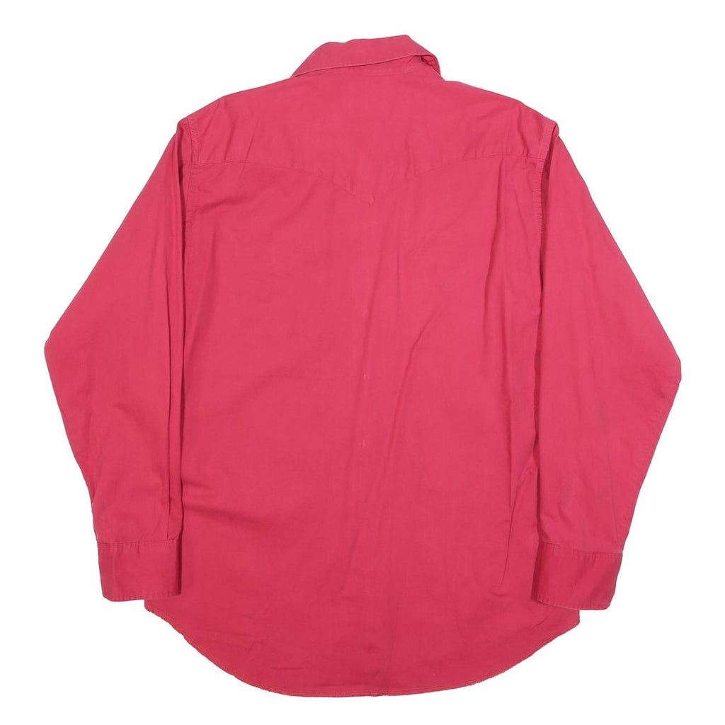 WRANGLER Mens Red Long Sleeve Shirt L Cotton Blend Casual Wear