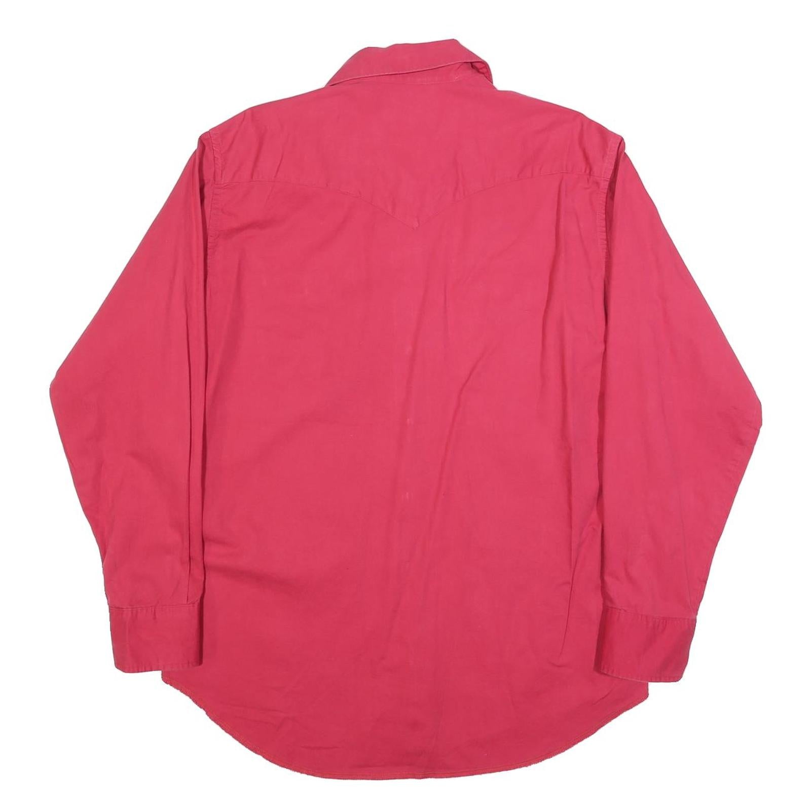 WRANGLER Mens Red Long Sleeve Shirt L Cotton Blend Casual Wear