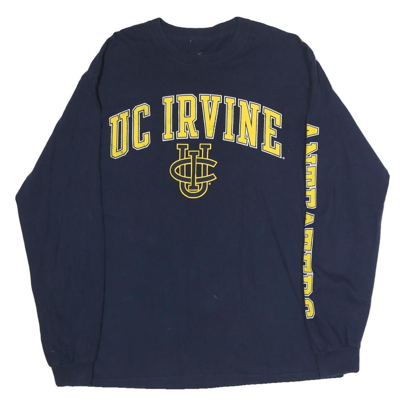 FANATICS Mens Navy Blue UC Irvine Long Sleeve Crew Neck Cotton T-Shirt M