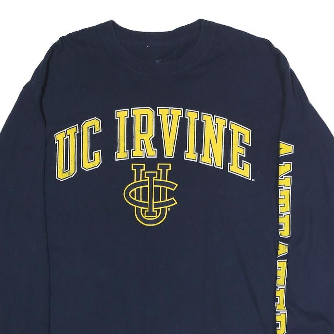 FANATICS Mens Navy Blue UC Irvine Long Sleeve Crew Neck Cotton T-Shirt M