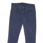 TOMMY HILFIGER Womens Cotton Blend Blue Regular Zip Regular Fit Trousers W32 L27