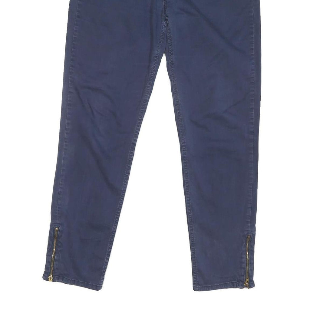 TOMMY HILFIGER Womens Cotton Blend Blue Regular Zip Regular Fit Trousers W32 L27
