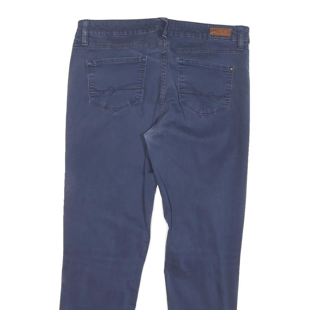 TOMMY HILFIGER Womens Cotton Blend Blue Regular Zip Regular Fit Trousers W32 L27