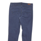 TOMMY HILFIGER Womens Cotton Blend Blue Regular Zip Regular Fit Trousers W32 L27