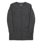 ONLY Womens Grey Wool Blend Button Jacket M Woven Classic Outerwear