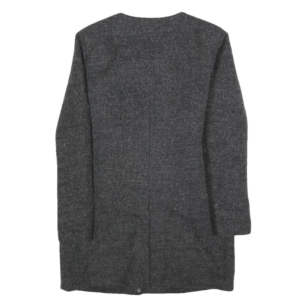 ONLY Womens Grey Wool Blend Button Jacket M Woven Classic Outerwear