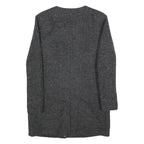 ONLY Womens Grey Wool Blend Button Jacket M Woven Classic Outerwear