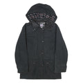 LAKE LINE Womens Black Cotton Hooded Jacket UK 16 Zip Closure Classic Casual