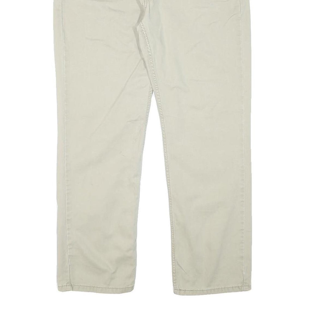 LEVI'S Mens Cotton Blend Beige Regular Straight Trousers W33 L28 Casual Zip