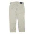 LEVI'S Mens Cotton Blend Beige Regular Straight Trousers W33 L28 Casual Zip