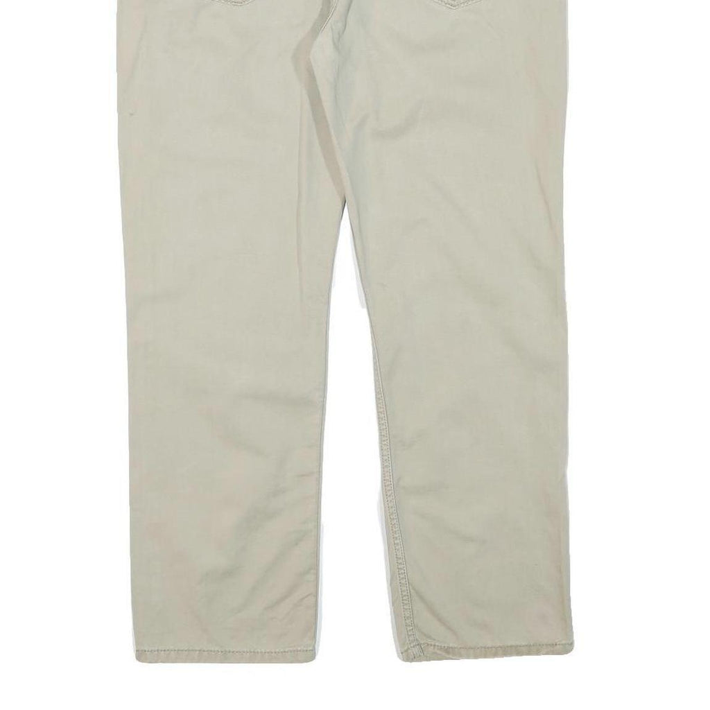 LEVI'S Mens Cotton Blend Beige Regular Straight Trousers W33 L28 Casual Zip