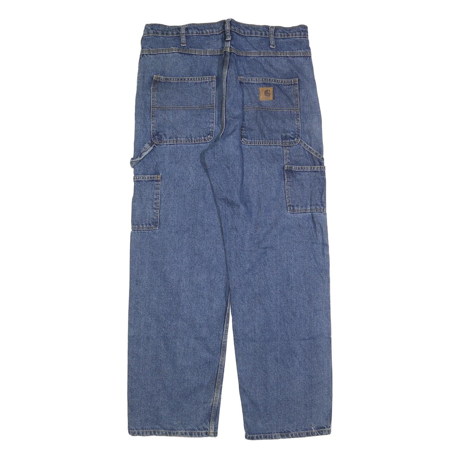 CARHARTT Mens Jeans Blue Relaxed Straight Denim Medium W36 L34 Workwear Utility