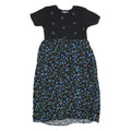 NOTATIONS Womens Black Blue Floral Cotton Day Dress Short Sleeve M Floral Print