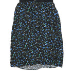 NOTATIONS Womens Black Blue Floral Cotton Day Dress Short Sleeve M Floral Print