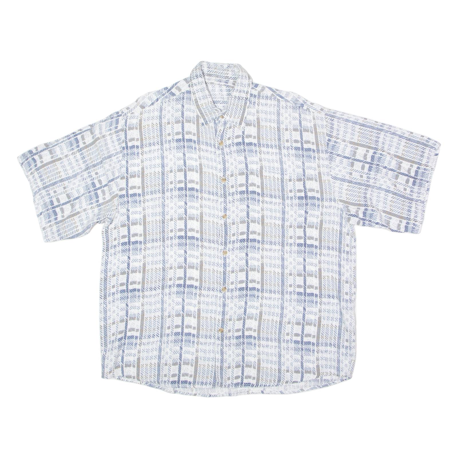 Mens Shirt Blue 90s Striped L
