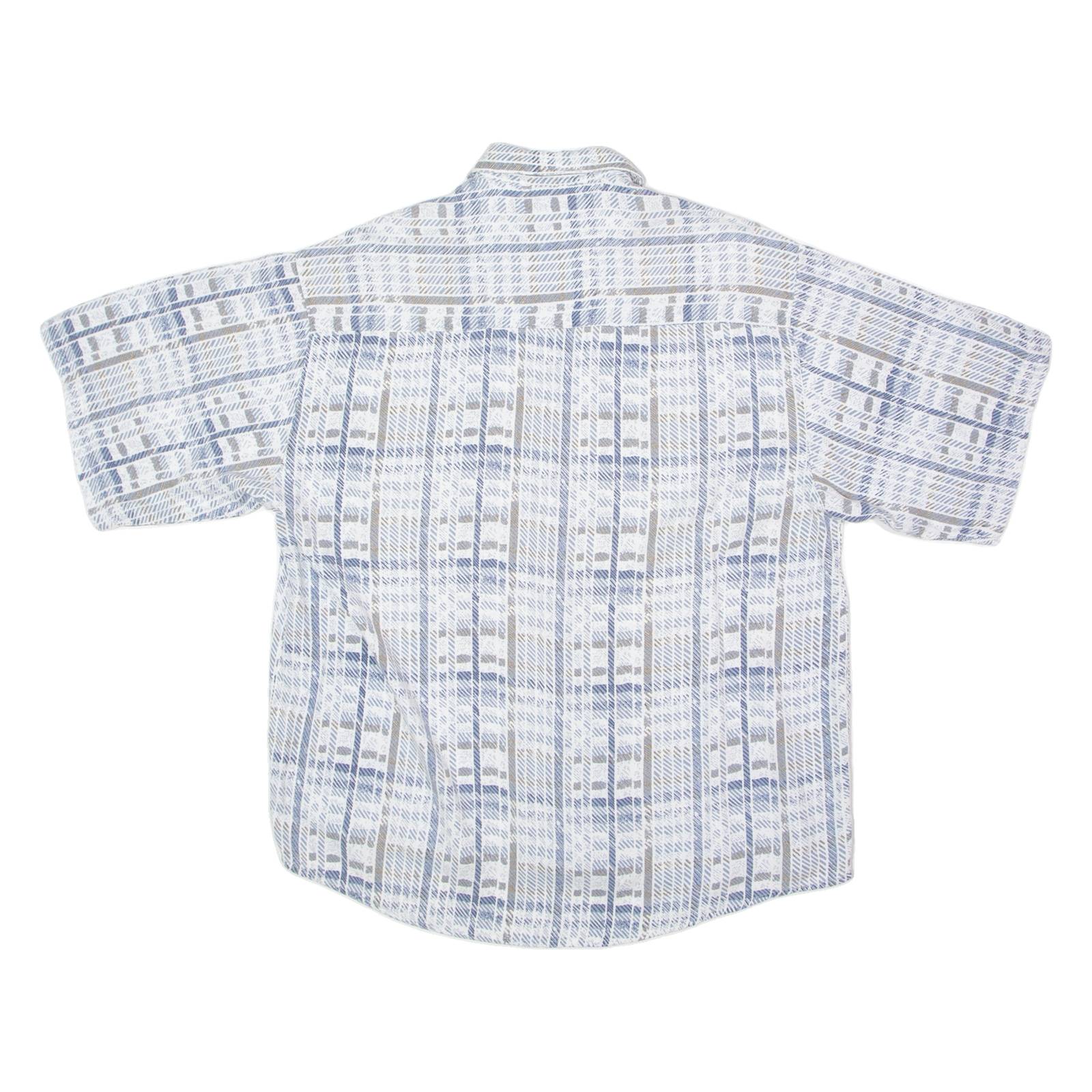 Mens Shirt Blue 90s Striped L