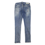 MELTIN POT Womens Slim Blue Denim Light Wash Jeans W29 L31 Stylish Zip Closure