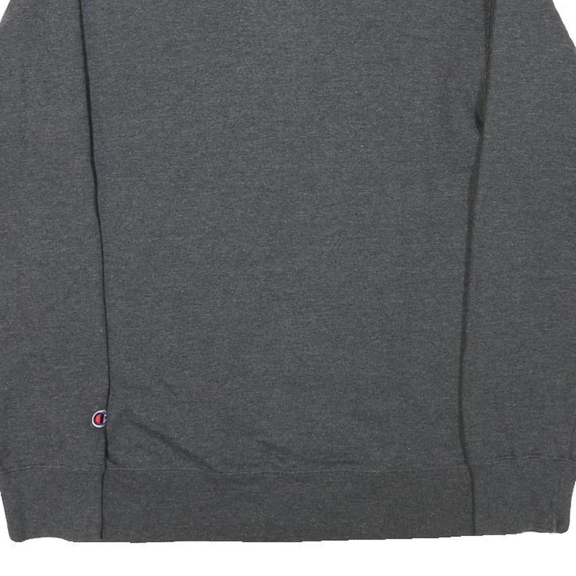 CHAMPION Mens Grey Quarter Zip S Cotton Blend Pullover Sweatshirt Casual
