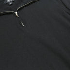 REISS Mens Black Plain Wool Jumper 1/4 Zip Crew Neck S Casual Knitwear