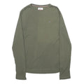 TOMMY HILFIGER Womens Green Long Sleeve Crew Neck T-Shirt L Cotton Blend