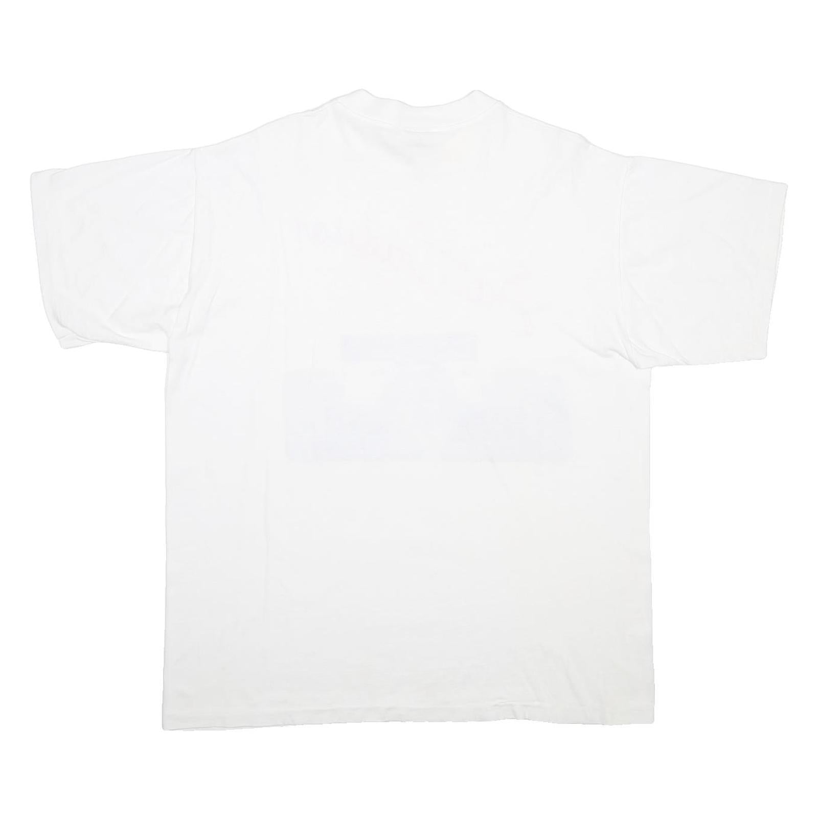 NATURALS Womens White Scott Goodyear Graphic T-Shirt One Size Short Sleeve Crew
