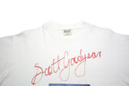 NATURALS Womens White Scott Goodyear Graphic T-Shirt One Size Short Sleeve Crew