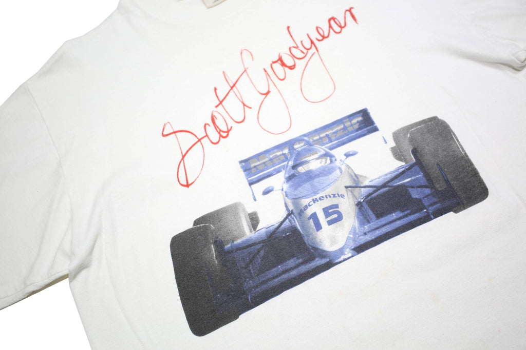 NATURALS Womens White Scott Goodyear Graphic T-Shirt One Size Short Sleeve Crew