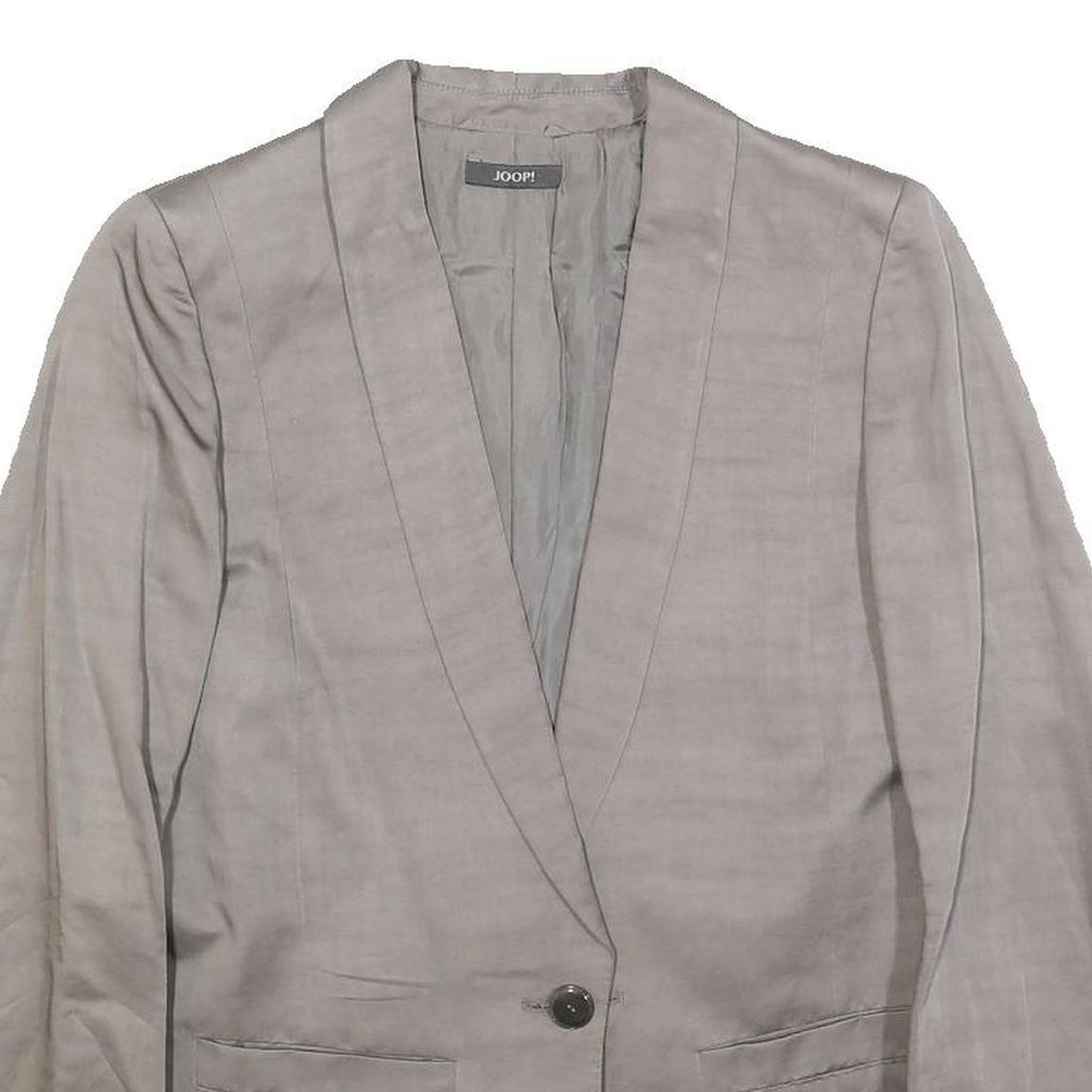 JOOP! Womens Grey Button Up Jacket M Polyester Blend Tailored Plain Stylish