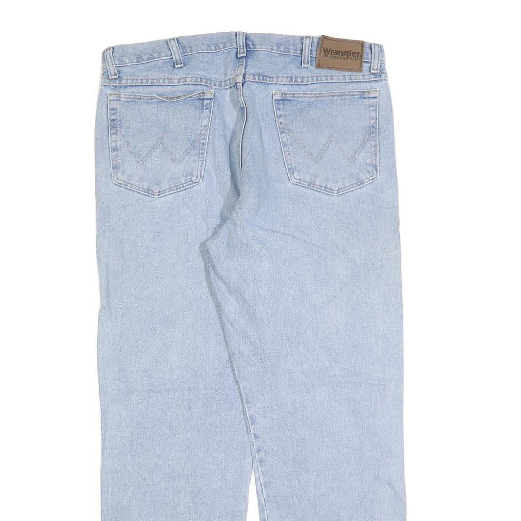 WRANGLER Mens Regular Fit Blue Denim Light Wash Jeans W36 L30 Classic Zip