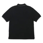 REEBOK Mens Black Polo Shirt S Cotton Blend Short Sleeve Plain Casual Wear