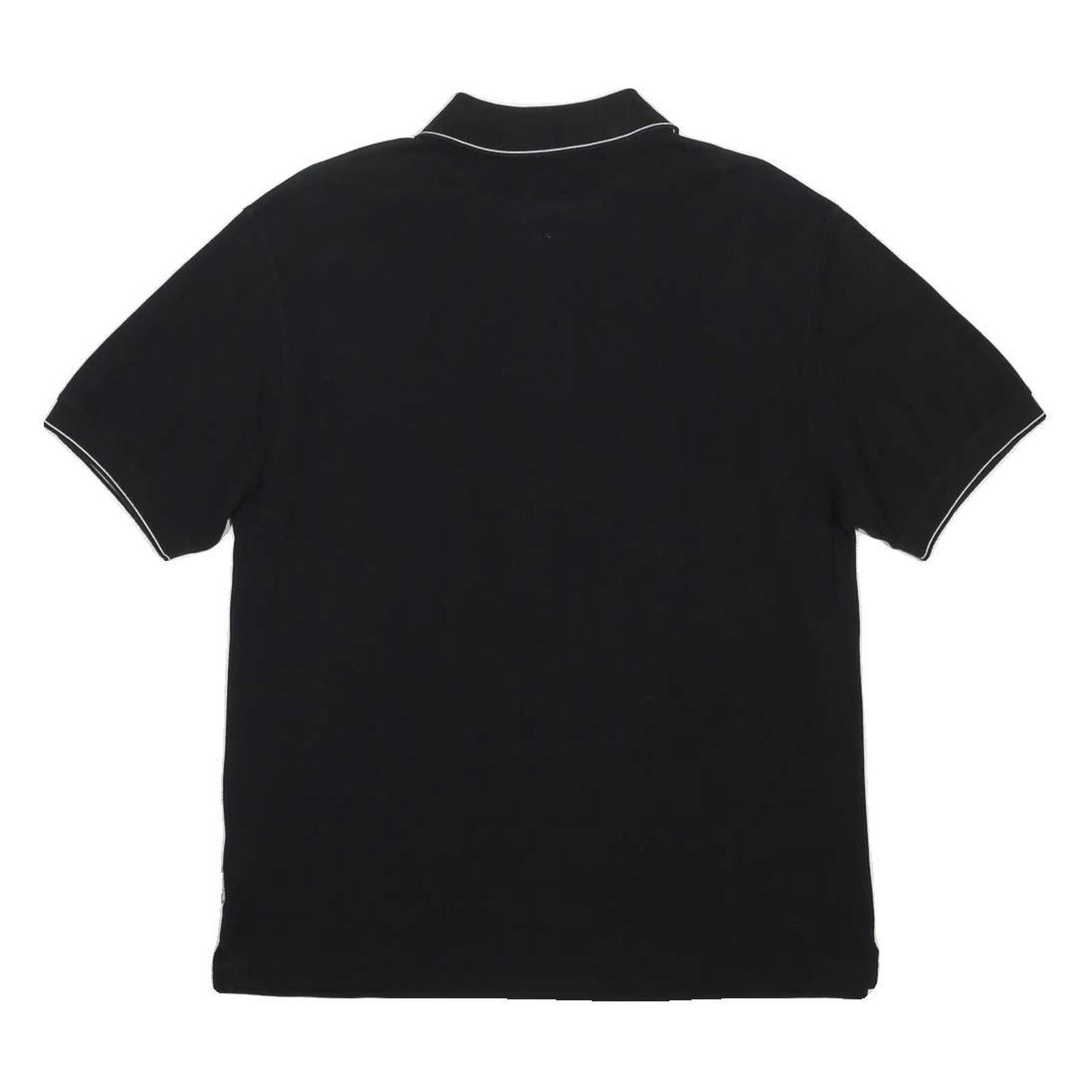 REEBOK Mens Black Polo Shirt S Cotton Blend Short Sleeve Plain Casual Wear