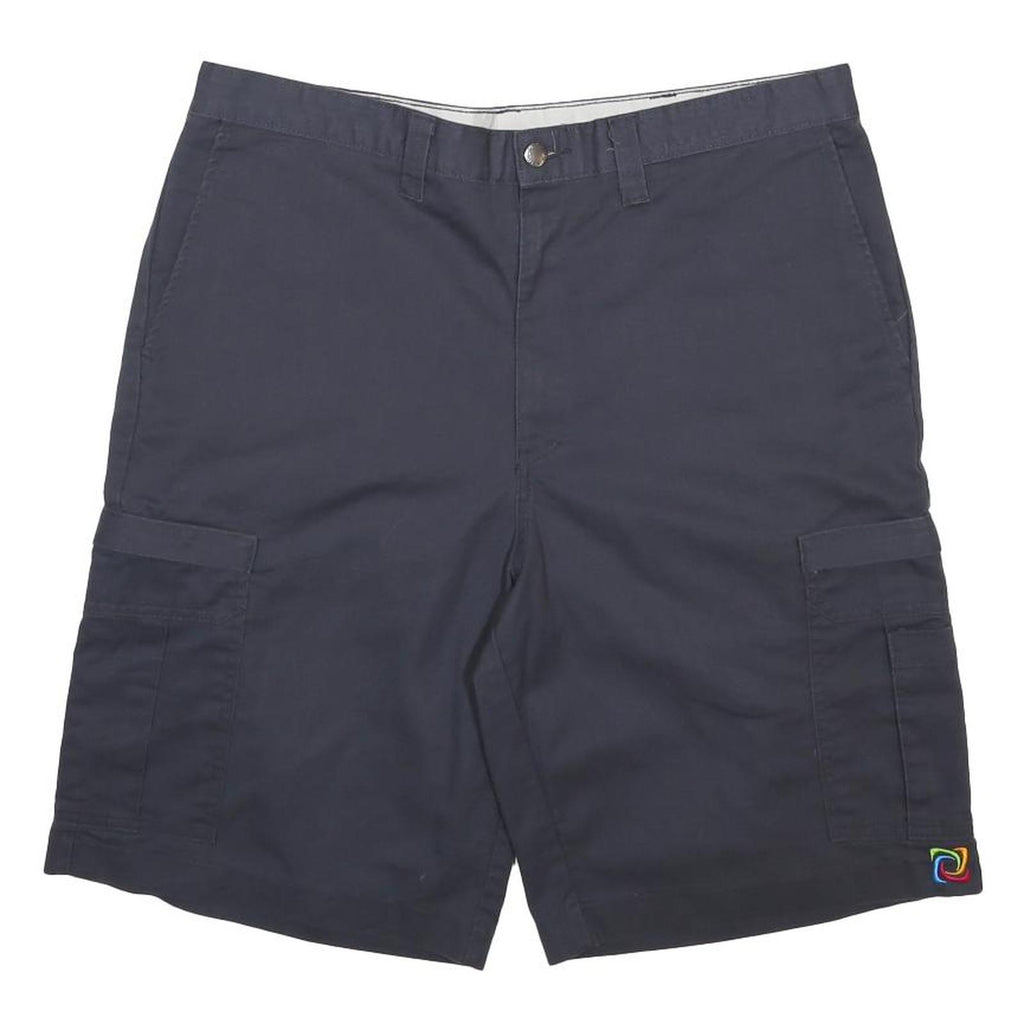 DICKIES Mens Shorts Blue Cargo L W38 Workwear Logo Embroidered Pocket