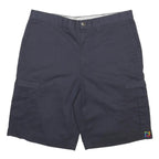 DICKIES Mens Shorts Blue Cargo L W38 Workwear Logo Embroidered Pocket