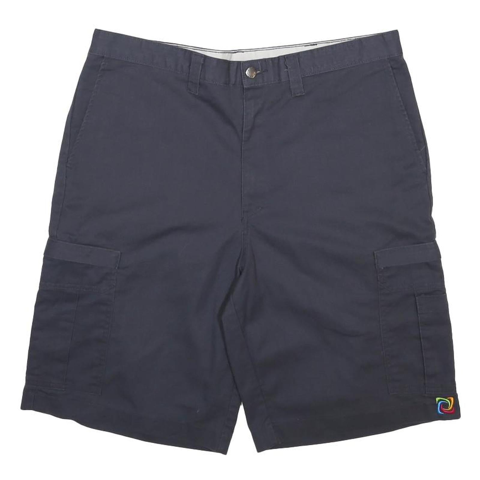 DICKIES Mens Shorts Blue Cargo L W38 Workwear Logo Embroidered Pocket