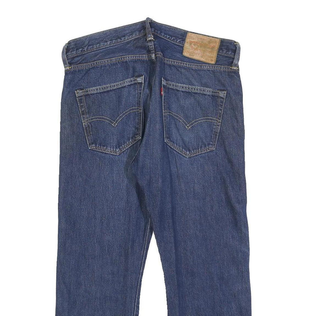 LEVI'S 501 Mens Jeans Blue Regular Straight Denim Medium W32 L25 Classic Button
