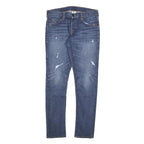 TRUE RELIGION Womens Jeans Blue Slim Skinny Denim Light W30 L32 Distressed Zip