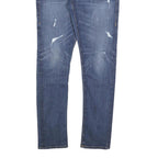 TRUE RELIGION Womens Jeans Blue Slim Skinny Denim Light W30 L32 Distressed Zip