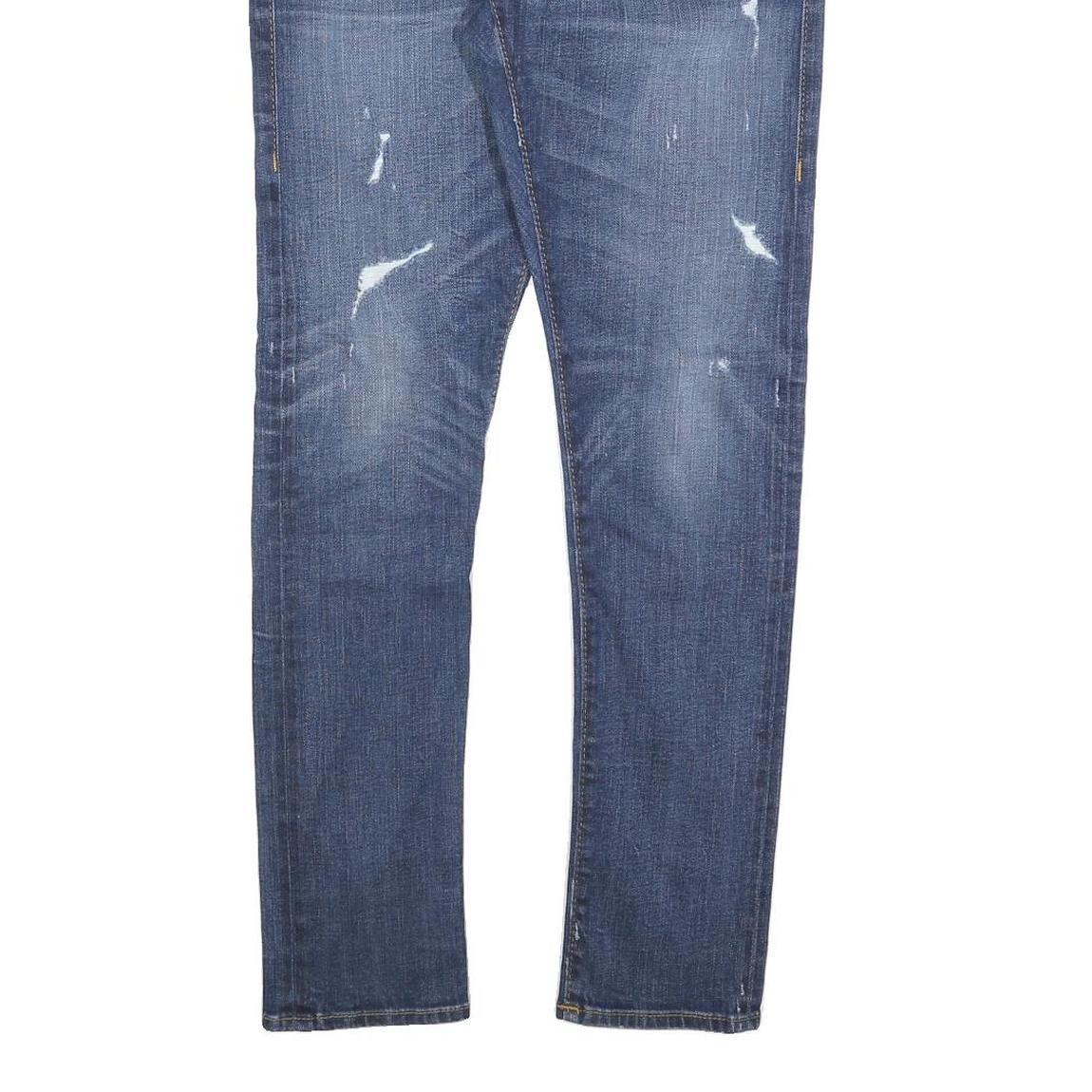 TRUE RELIGION Womens Jeans Blue Slim Skinny Denim Light W30 L32 Distressed Zip