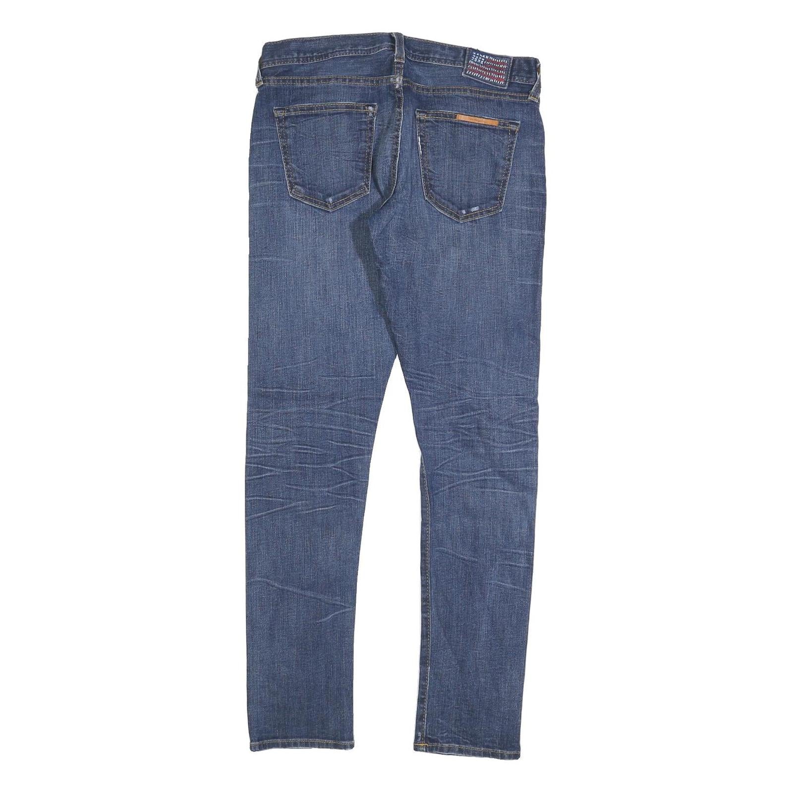 TRUE RELIGION Womens Jeans Blue Slim Skinny Denim Light W30 L32 Distressed Zip