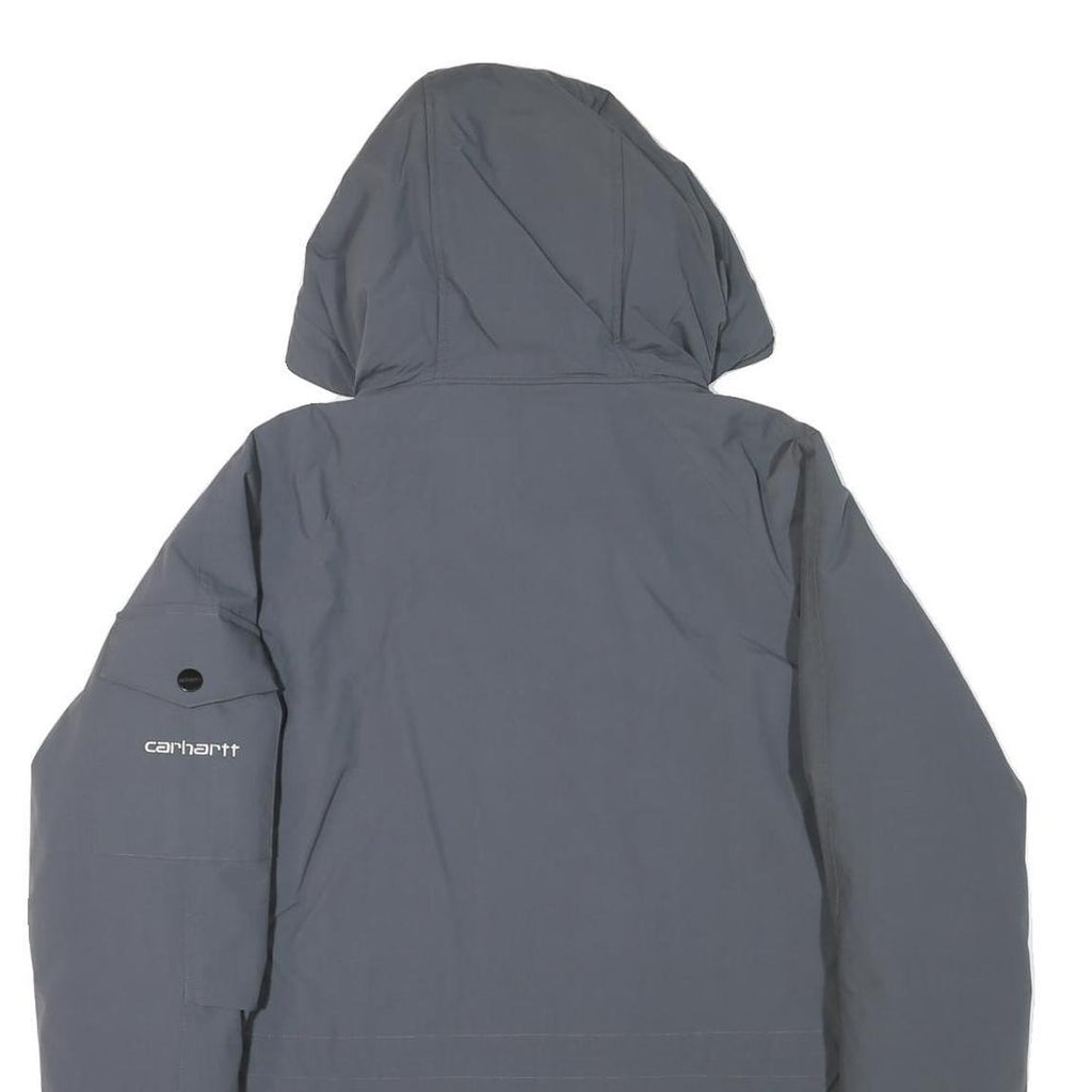 CARHARTT Mens Grey Zip Jacket XS Polyester Blend Plain Workwear Hooded