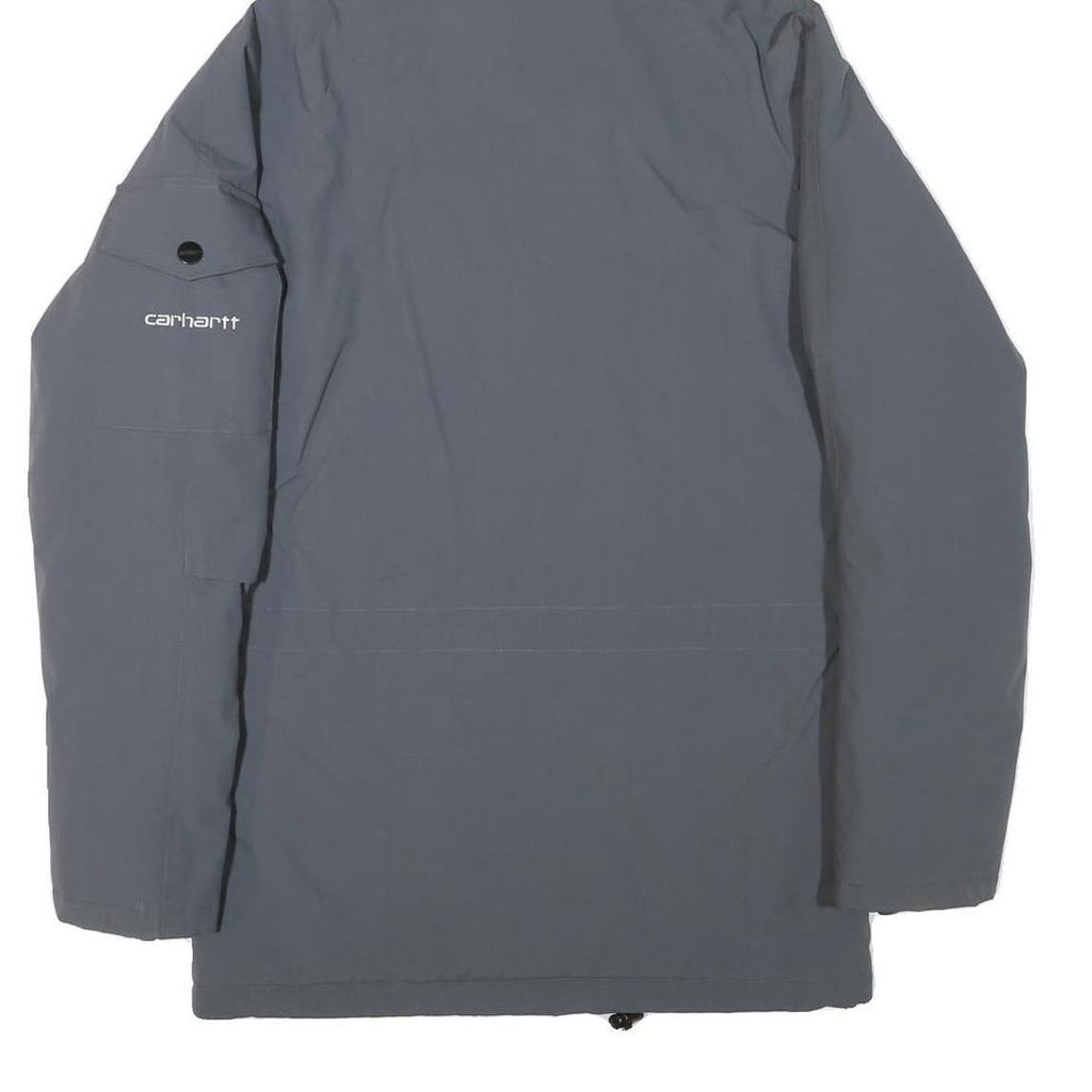 CARHARTT Mens Grey Zip Jacket XS Polyester Blend Plain Workwear Hooded