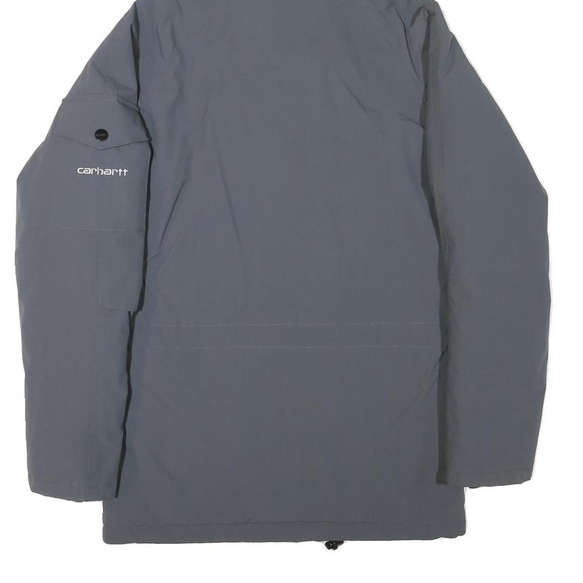 CARHARTT Mens Grey Zip Jacket XS Polyester Blend Plain Workwear Hooded