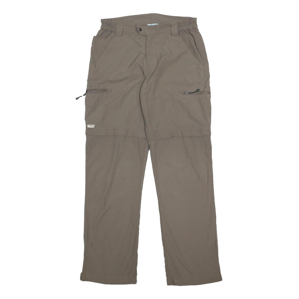 BRUGI Womens Beige Relaxed Fit Straight Woven Trousers W29 L30 Cargo Zip Outdoor