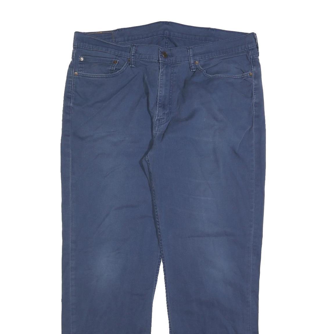 LEVI'S Mens Regular Blue Cotton Blend Regular Leg Trousers W38 L32 Zip Closure