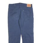 LEVI'S Mens Regular Blue Cotton Blend Regular Leg Trousers W38 L32 Zip Closure