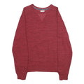 CHAMPION Mens Red Sweatshirt Crew Neck L Cotton Blend Pullover Comfortable Fit
