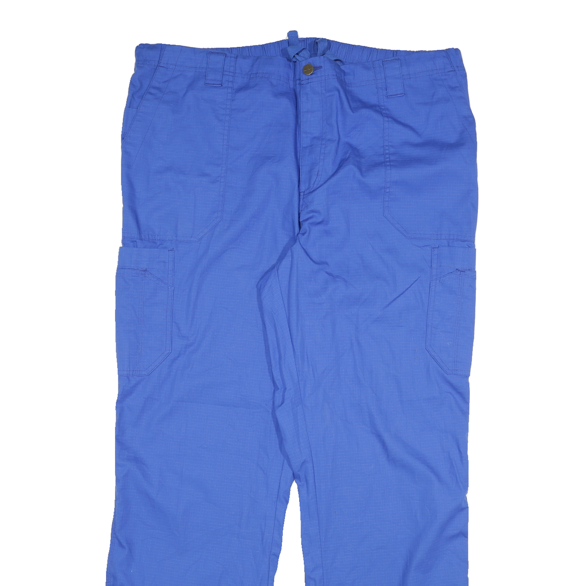 CARHARTT Mens Relaxed Blue Cotton Blend Zip Trousers W40 L33 Workwear Casual