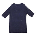 DOROTHY PERKINS Womens Blue Day Dress Cotton Blend Knee Length 3/4 Sleeve L