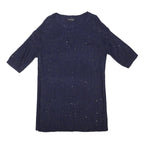 DOROTHY PERKINS Womens Blue Day Dress Cotton Blend Knee Length 3/4 Sleeve L